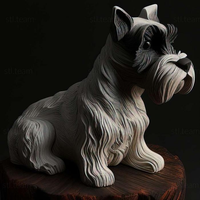 3D model Zwergschnauzer dog (STL)